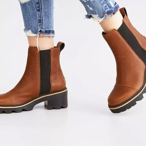 Sorel Chestnut Brown Chelsea Lug Ankle Boots